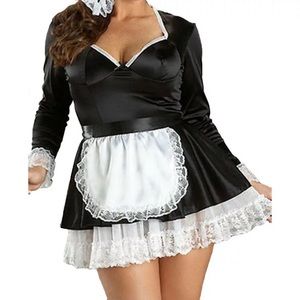 French Maid Costume with Fluffy Petticoat